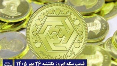 قیمت سکه امروز یکشنبه 26 مهر 1405؛ افزایش یا کاهش؟ قیمت سکه امروز یکشنبه 26 مهر 1405؛ افزایش یا کاهش؟ | دیلی فوتبال